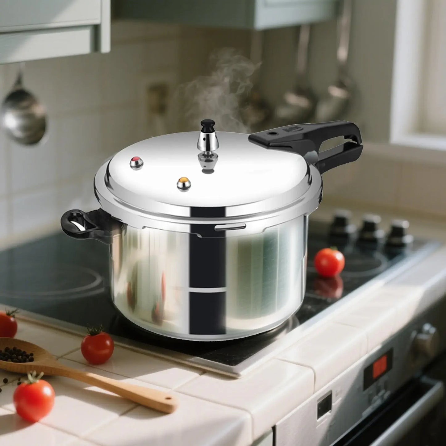 Pressure Cooker Pot 5L Grain Cooker With Steamer Insert Cooking Pot Aluminum Alloy Cookware For Poultry Meat Vegetable Seafood.