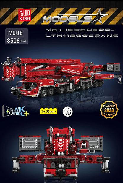 Mould King 17007 17008 Technical Truck Building Block Remote Control Liebherred LTM 11200 Crane Model Kids Christmas Car Toys.