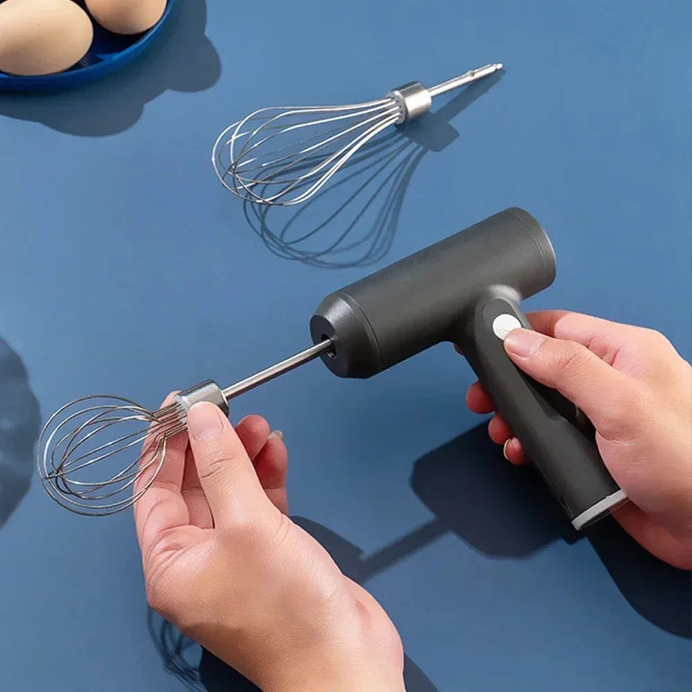 portable Rechargeable Electric Egg Beater With Stand Bracket 3 Speeds Adjustable Hand Whisk Drink Mixer Milk Frother for Coffee.