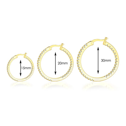 Hoop Earrings for Women Fashion Trend Micro-inlaid Zircon Small & Big Pierced Cartilage Ear Hoops Punk Jewelry Accessories E398.