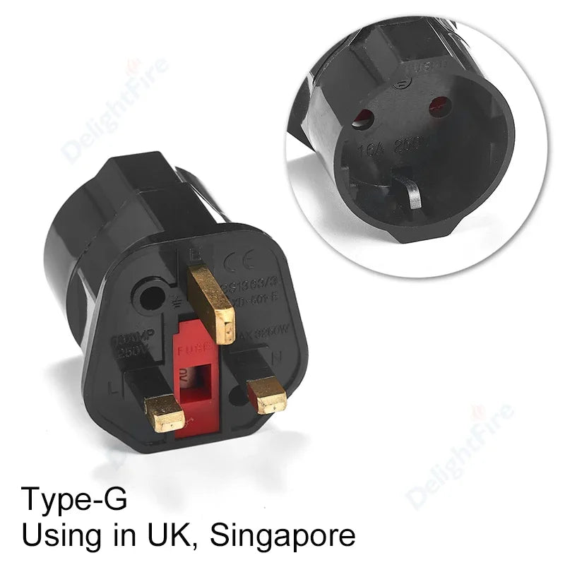 Europäischer EU-zu-UK-Steckeradapter, Standard Euro, 250 V, EU-Stecker auf UK-Steckdose, Netzteil, Steckdose
