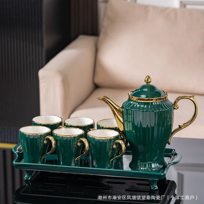 New high-value European ceramic coffee set, color glaze, high-end Phnom Penh coffee cup saucer, afternoon tea set