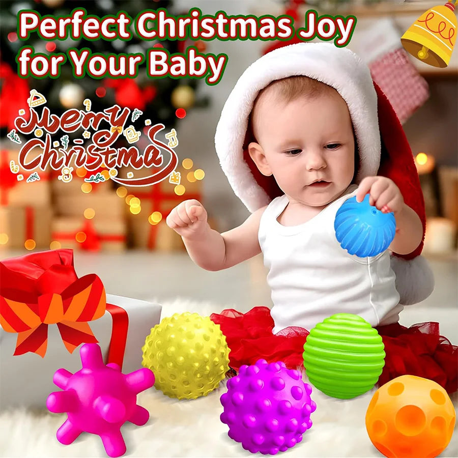 6PCS Textured Balls for Baby Sensory Play 6-12 Months, Activity Multi Soft Ball, Montessori Shower Toys for Toddlers 1-3 Years.