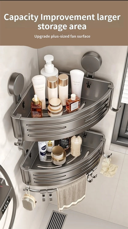 Badezimmer-Aufbewahrungsregal ohne Bohren, Saugnapf, Badezimmer-Waschbecken, wandmontiertes Badezimmer-Aufbewahrungsregal, Küchenaufbewahrung