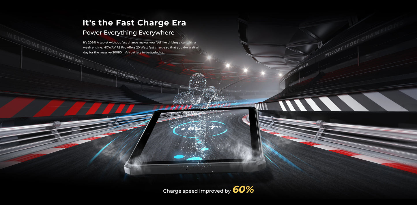 HOTWAV R9 Pro Rugged Tablet Android 14 11" FHD+ 20080mAh Pad 64MP Rear Camera 6GB 256GB Tablet PC With Super Camping light