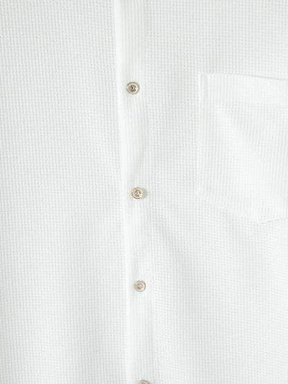 2025 Spring and autumn new men's daily casual waffle cardigan long-sleeved shirt two pants suit.