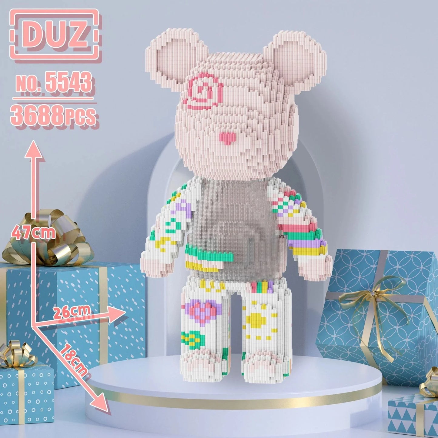 Oversized Violents Bear Building Blocks Assembled Toys DIY Adult Educational Children's Toys Birthday Gift Model Dolls Toys