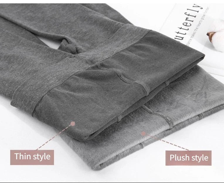 Women's Fall Winter Ribbed Vertical Stripe Thermal Leggings Fleece Thickened  Street Ready Seamless High Waist Thermal Pants.