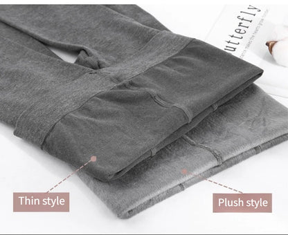 Women's Fall Winter Ribbed Vertical Stripe Thermal Leggings Fleece Thickened  Street Ready Seamless High Waist Thermal Pants.