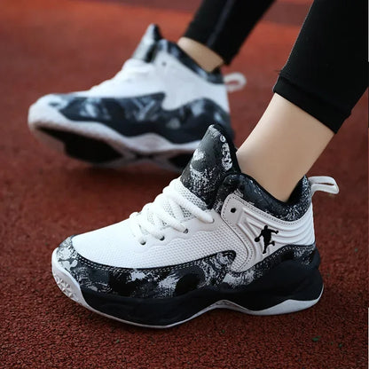 Basketball Shoes for Kids Sneakers New Boys Brand Thick Sole Non-slip Children Sports Shoes Child Boy Basket Trainer Shoes.