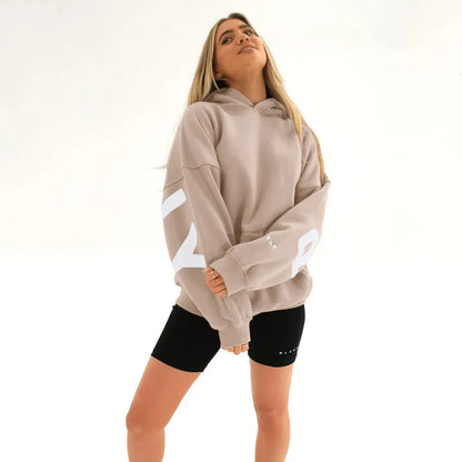 2025 New Women's Hoodie Autumn Winter Fashion Printed Thickened Versatile Long Sleeve Loose Women's Top