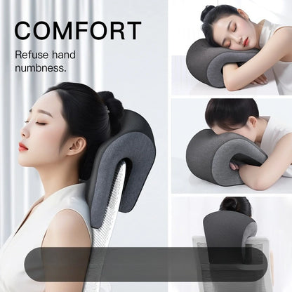 2025 Upgrade Memory Foam Multifunctional Nap Pillow for Office Desk, Portable Ergonomic Neck Support Cushion - Desk Sleeping Aid.
