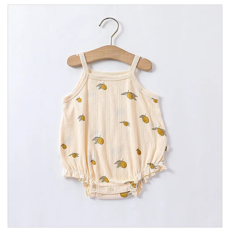 0-24m Neugeborenes Kind Baby Stram pler Mädchen Jungen Sommerkleid ung ärmel los schulter frei Overall niedlichen süßen Bodysuit Outfit.