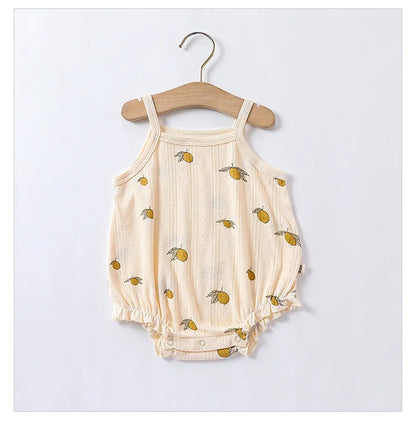 0-24m Neugeborenes Kind Baby Stram pler Mädchen Jungen Sommerkleid ung ärmel los schulter frei Overall niedlichen süßen Bodysuit Outfit.