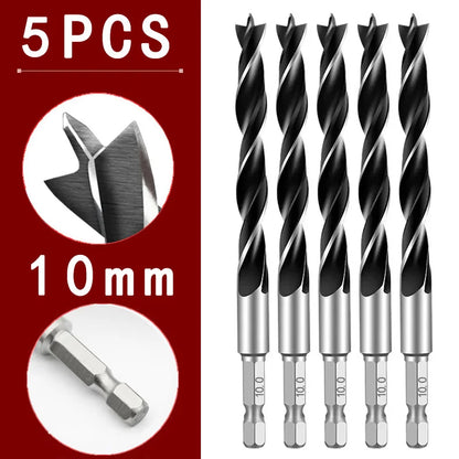 3/5/7Stk. 3/4/5/6/7/8/10mm 1/4 Sechs kant griff Dreispitzer Holz bearbeitungs bohrer Set Holz bearbeitungs lochreib werkzeug