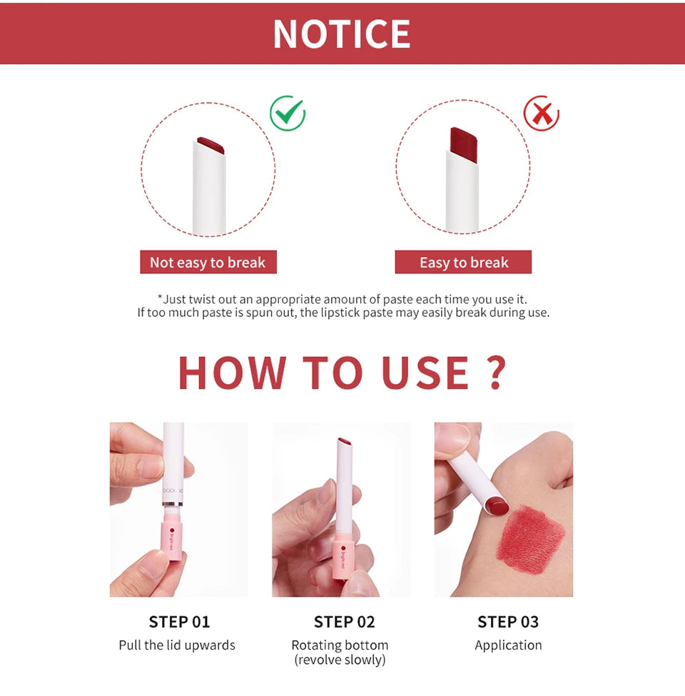 4 pcs/set Cigarette Lipstick Set Long Lasting Lip Glaze Matte Lip Gloss Waterproof Lip Stick Tube Nude Lip Tint Makeup Cosmetics