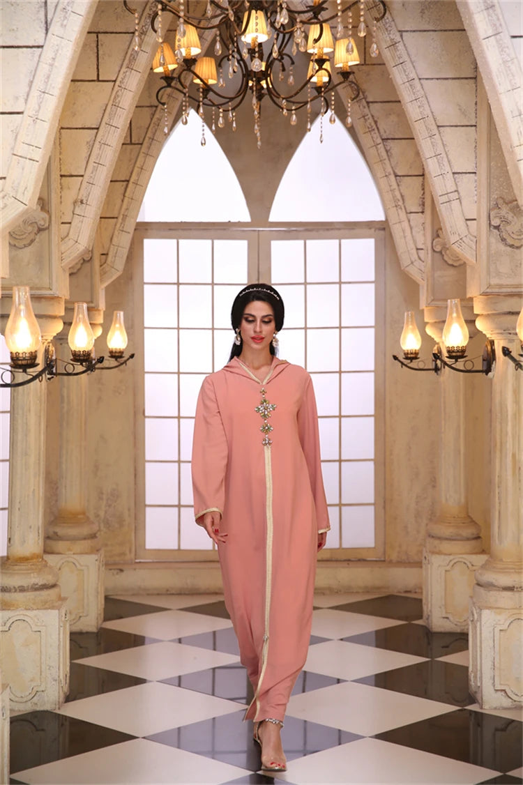Ramadan Pink Abaya Damen Dubai Arabic Islam Prayer Clothes Muslim African Dresses For Women Kebaya Kaftan Robe Musulmane Femme.