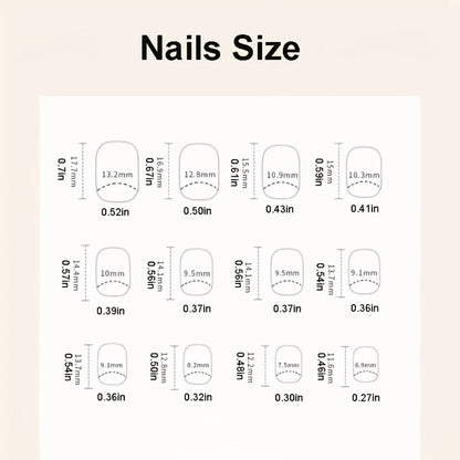 24pcs/set short square fake nails for women cute bride heart white french tips faux ongles y2k press on false nail supplies