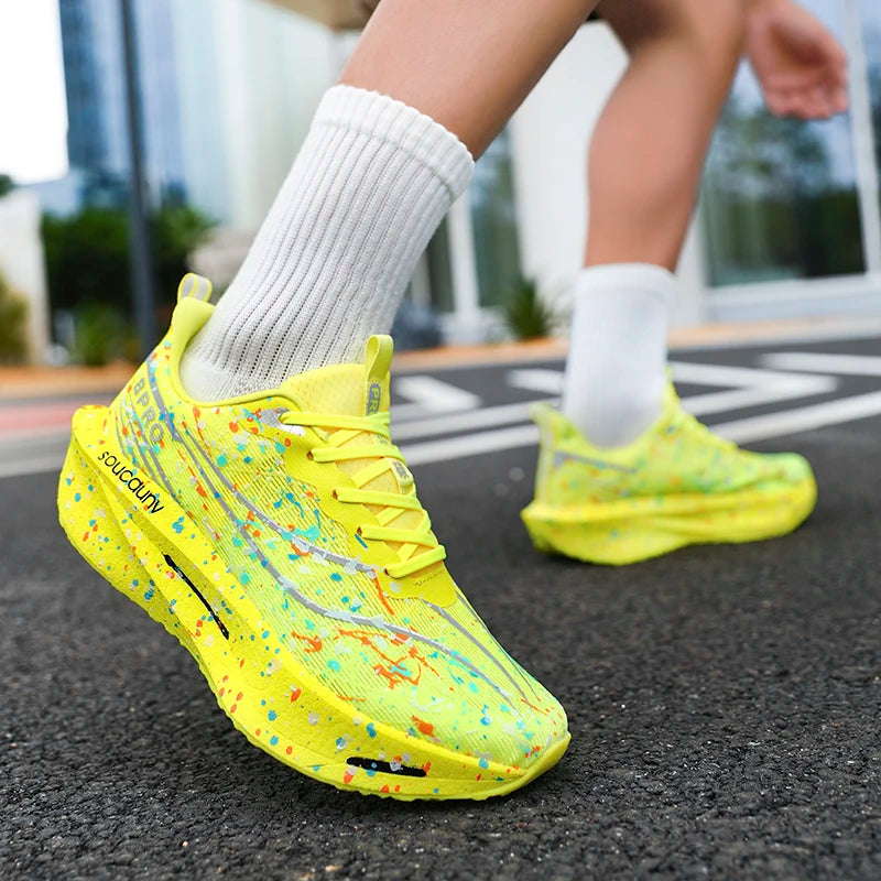 Supercritical E-TPU Marathon Running Shoes Men Women High-quality Road Jogging Shoes Light Comfy Sneakers Mesh Training Shoes