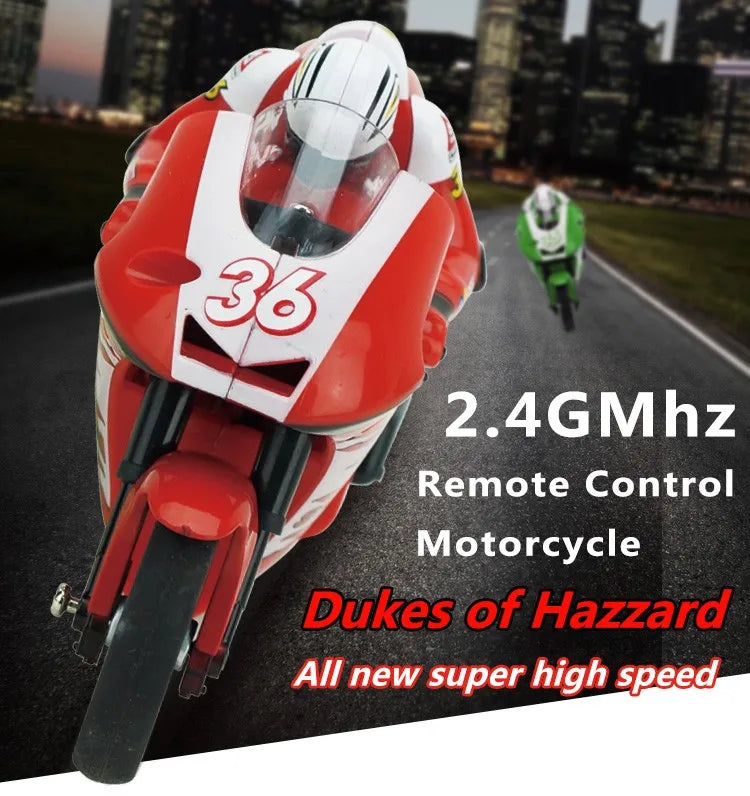 RC1:32 high-speed motor simulation shock absorber Race motorcycle charging 2.4Ghz Parent-child interactive boy's holiday toy.