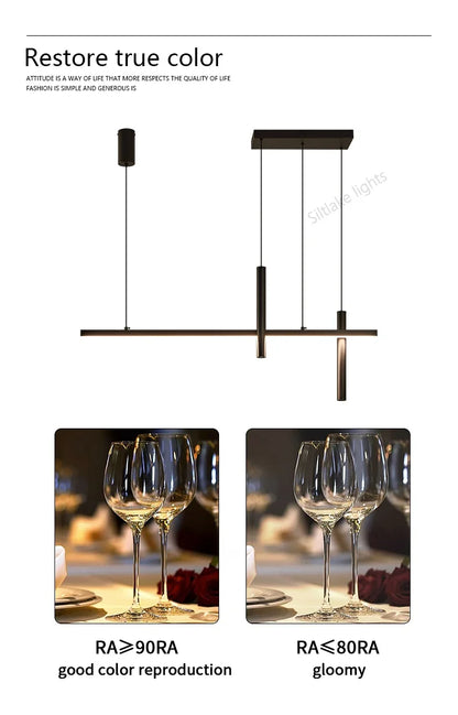 Neue Restaurant Kronleuchter moderne einfache Esszimmer Tisch Bar Lichter lange Streifen Scheinwerfer kreative Designer Pendelleuchten.