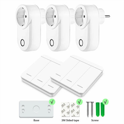433 Mhz Drahtlose Steckdose Fernbedienung AUF OFF Smart Plug EU FR Mit Wand Schalter Steckdose 15A 220 V für Home Appliance Licht Fan