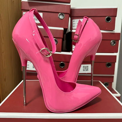 Customize 16cm Extreme Metal High Heels Stilettos Sexy Women Solid Black Red inside Pumps Party Unisex Man Shoes Crossdresser.