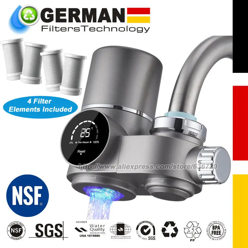 Faucet Mount Water Filter,with UV Light and LED Display Tap Water Purifier, Reduces Lead Chlorine Heavy Metals.