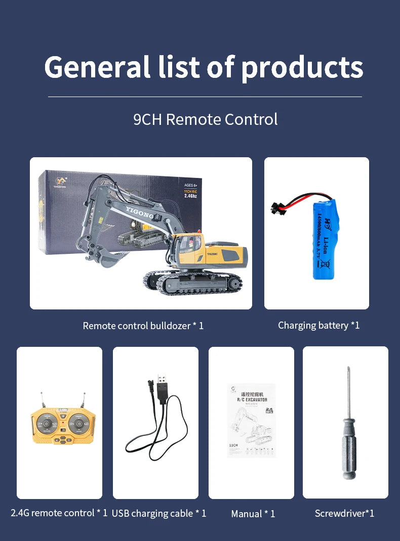 RC Excavator 1:20 Remote Control Truck 2.4G RC Crawler Engineering Vehicle Truck Radio Control Children's Day Christmas Gifts