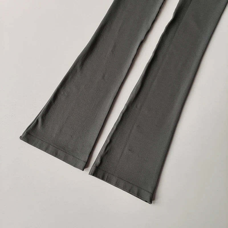 High Waisted Compression Without Awkward Lines Micro Flared Yoga Outdoor Wear Seamless Elastic Fitness Pants Lifting Leggings.