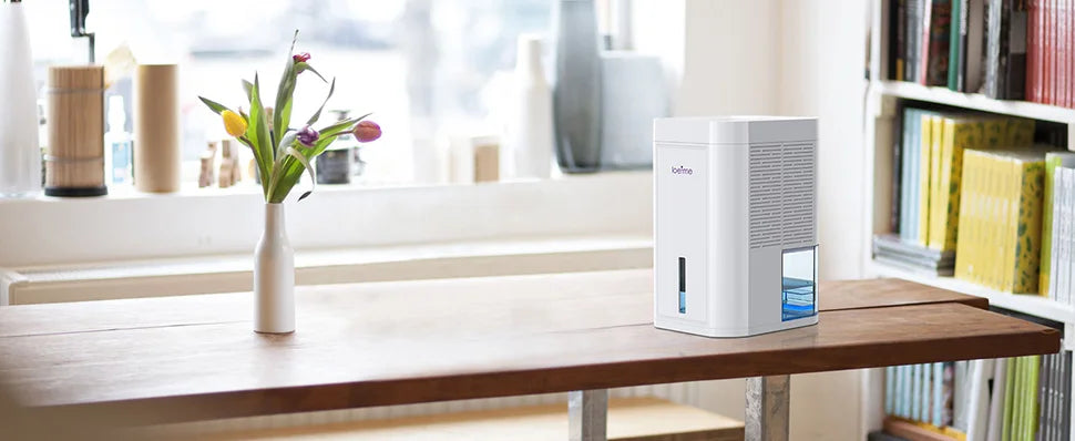 LOEFME 1.0L Air Dehumidifier Portable Silent Home Air Dryer Absorbers Machine with LED for Mould Moisture Damp Large Water Tank.