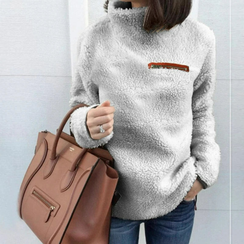 Winter Super Weich und Bequem Einfarbig Rollkragen Pullover frauen Pullover Fashion Zipper Sexy Top Damen Hipster Kleidung.