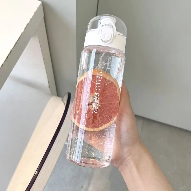 1pc-Summer Sports Water Cup, Large Capacity Portable Plastic Cup, High Temperature Resistant Simple Anti-fall Water Bottle.