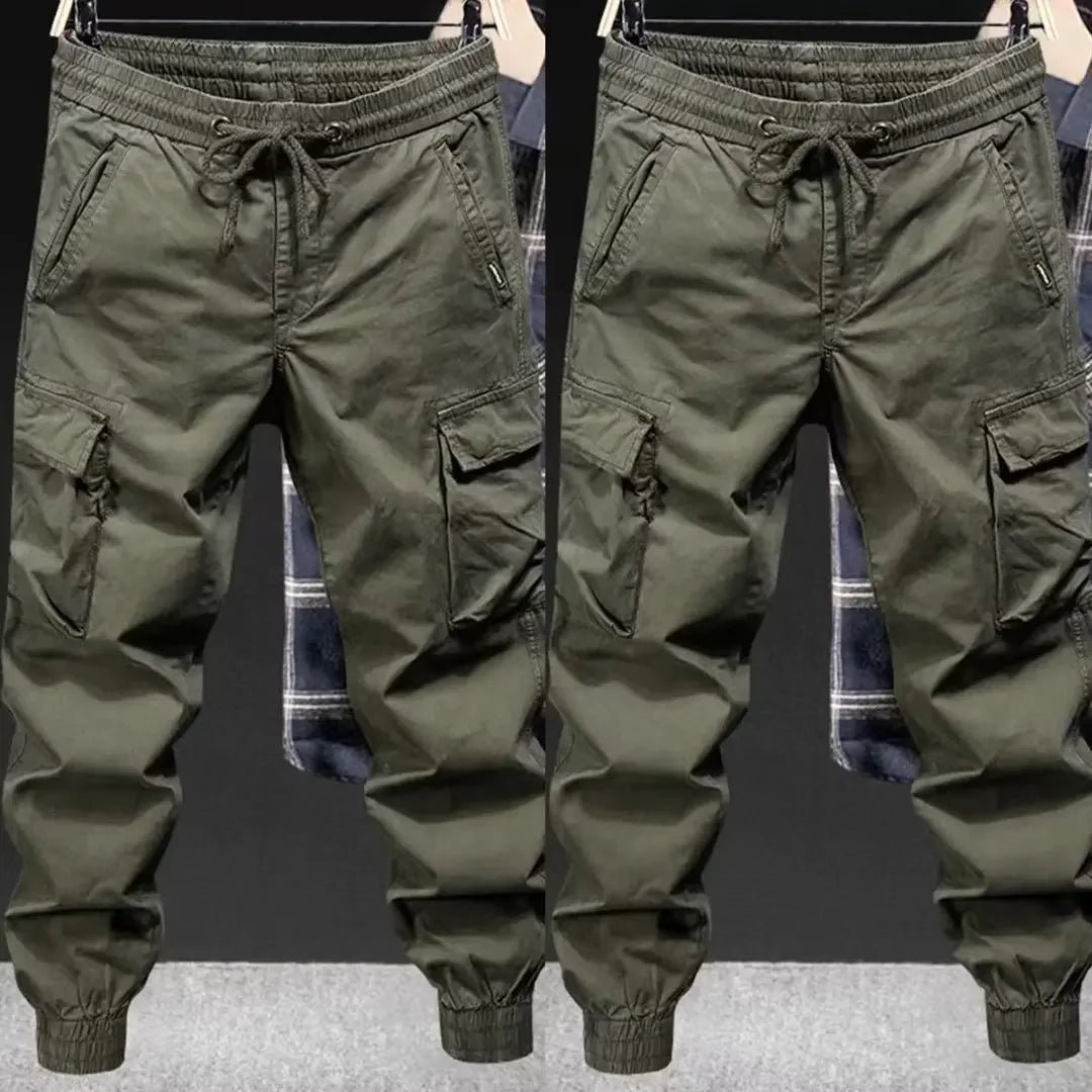 Modische Freizeit hose Herren Loose-Fit Cargo hose im Jugendstil einfarbig verkürzte trend ige Marken schuhe für den Frühling Herbst.