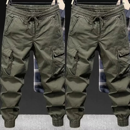 Modische Freizeit hose Herren Loose-Fit Cargo hose im Jugendstil einfarbig verkürzte trend ige Marken schuhe für den Frühling Herbst.