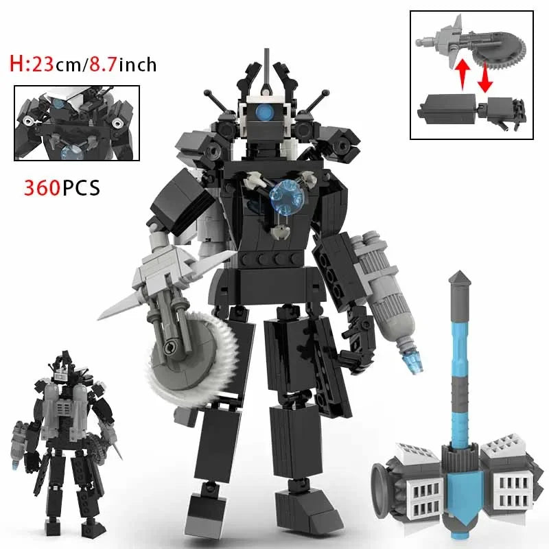 Moc Skibidi Toilet Action Figures builing blocks,Camerman Titan Speakerman Surveillance Man TVMan Boys Bricks Toys For Kids Gift