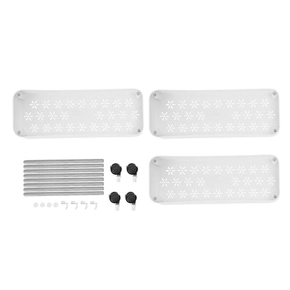 3-lagiges Rollwagen-Regal, bodenstehendes Lagerregal mit 4 Universalrädern, 4 Haken, Küche, Badezimmer, Organizer