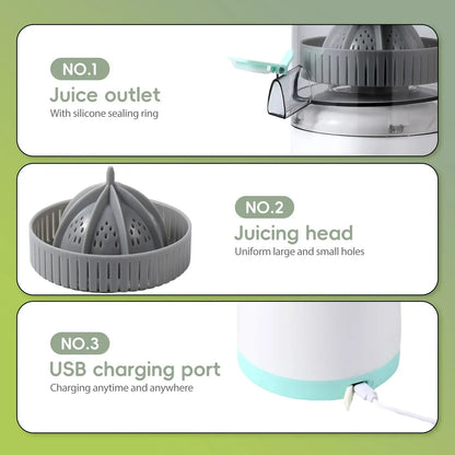 Portable USB Rechargeable Orange Juice Juicer Multifunctional Household Juice Maker Machine Cordless Mini Electric Cup Juicer.