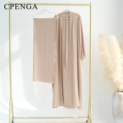 2024 New Muslim Sets for Women Ramadan Prayer Dress Modest Dresses Eid Dubai Abaya Female Islam Clothing Elegant Party Clothes