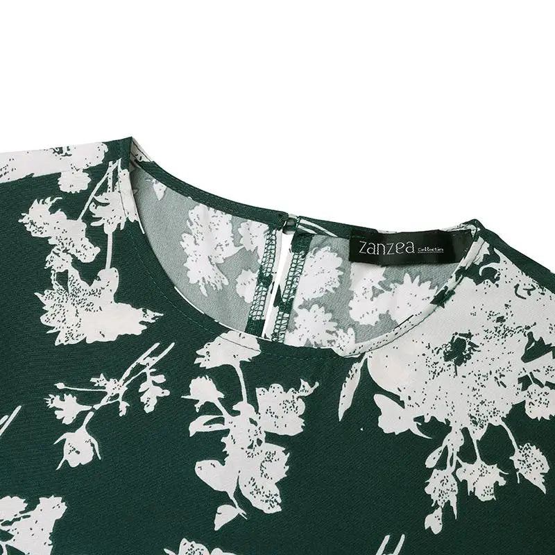 Zanzea Blumen druck böhmischen Maxi kleid Frauen Mode Langarm o Hals abgestufte Vestidos islamische muslimische Gürtel Abaya lange Roben.