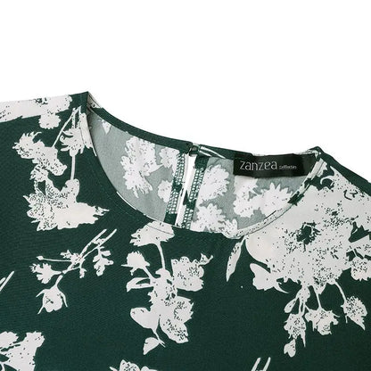 Zanzea Blumen druck böhmischen Maxi kleid Frauen Mode Langarm o Hals abgestufte Vestidos islamische muslimische Gürtel Abaya lange Roben.