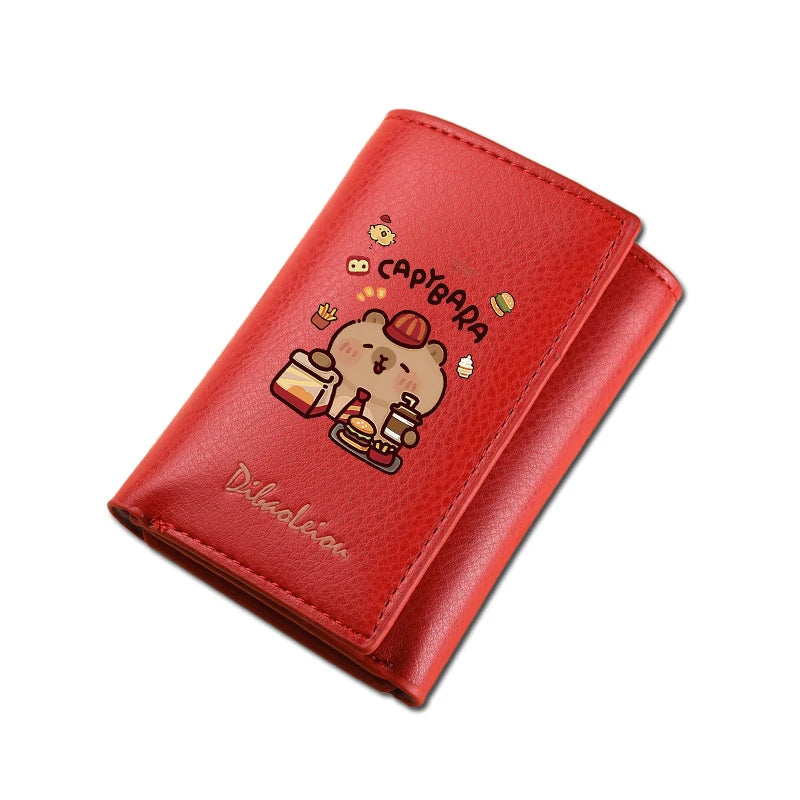 New Mini Short Tri-Fold Ladies Wallet Adorable Compact Feminine Wallet for Women.