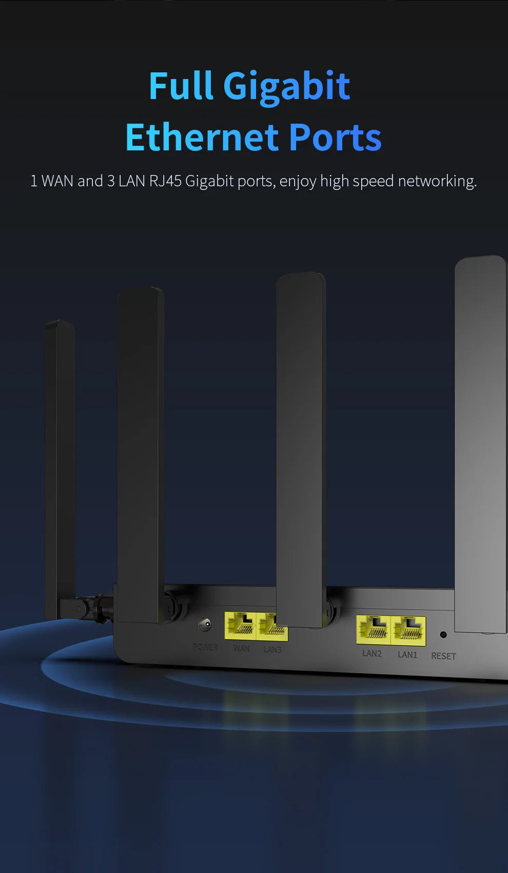 Comfast AX3000 WiFi6 Mesh System Wireless Router 5*5 dBi Antennas Wifi6 Mesh WiFi Router Easy Mesh/Andlink Gigabit Network Ports.