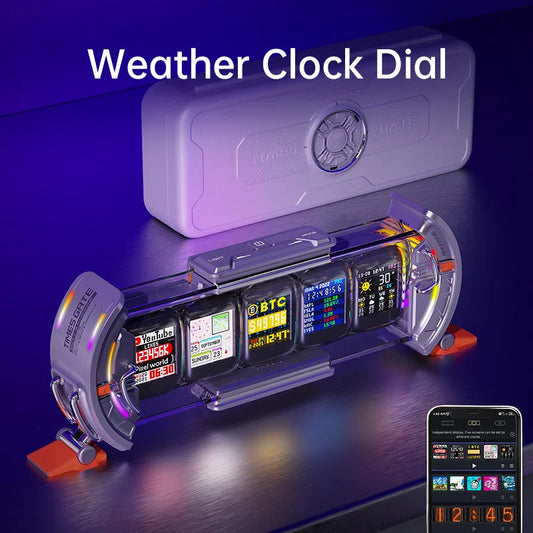 Divoom Times Gate - Cyberpunk Gaming Setup Digital Clock with Smart APP Control, WiFi Connect, RGB LED Display,.