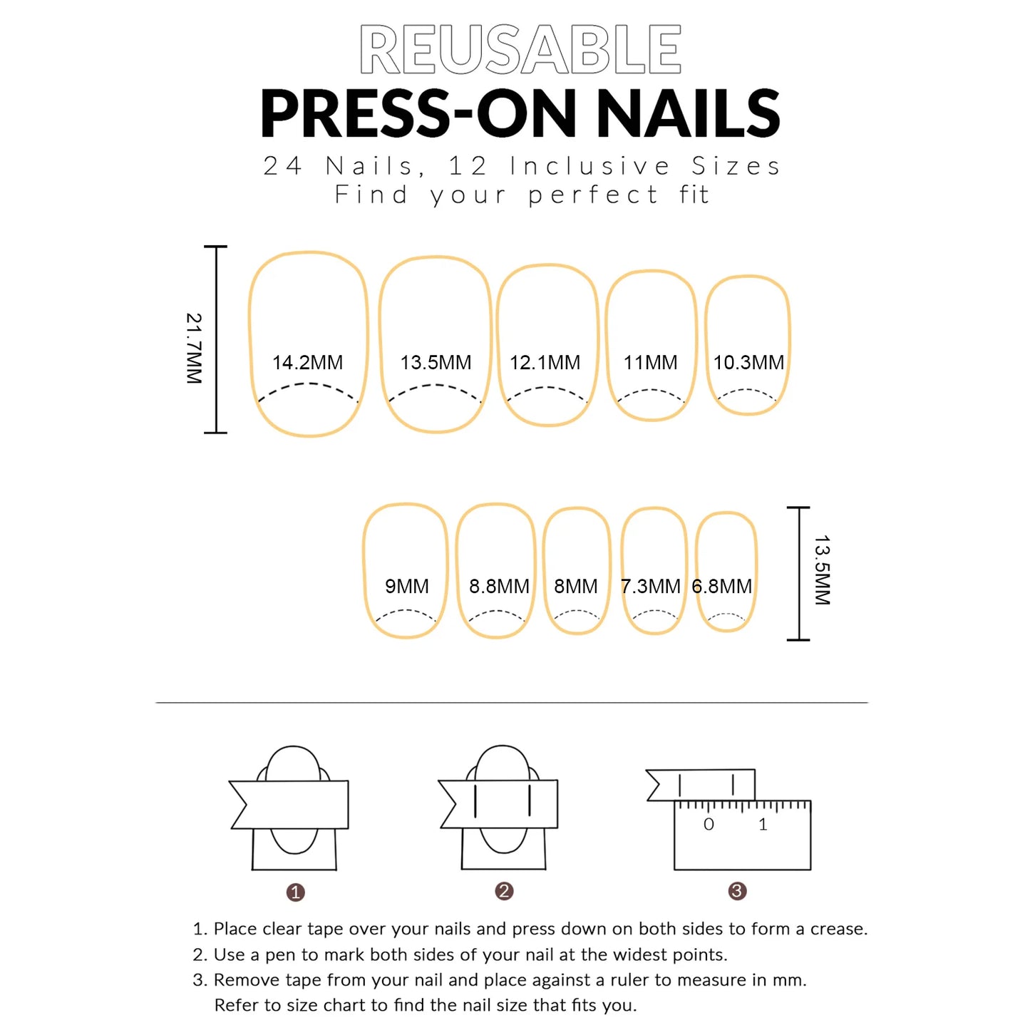 24pcs Sweet Pink Flower Press On Nails Glossy Short Almond Full Cover Stick-on Nails Gold Stripe Blush Artificial False Nails.