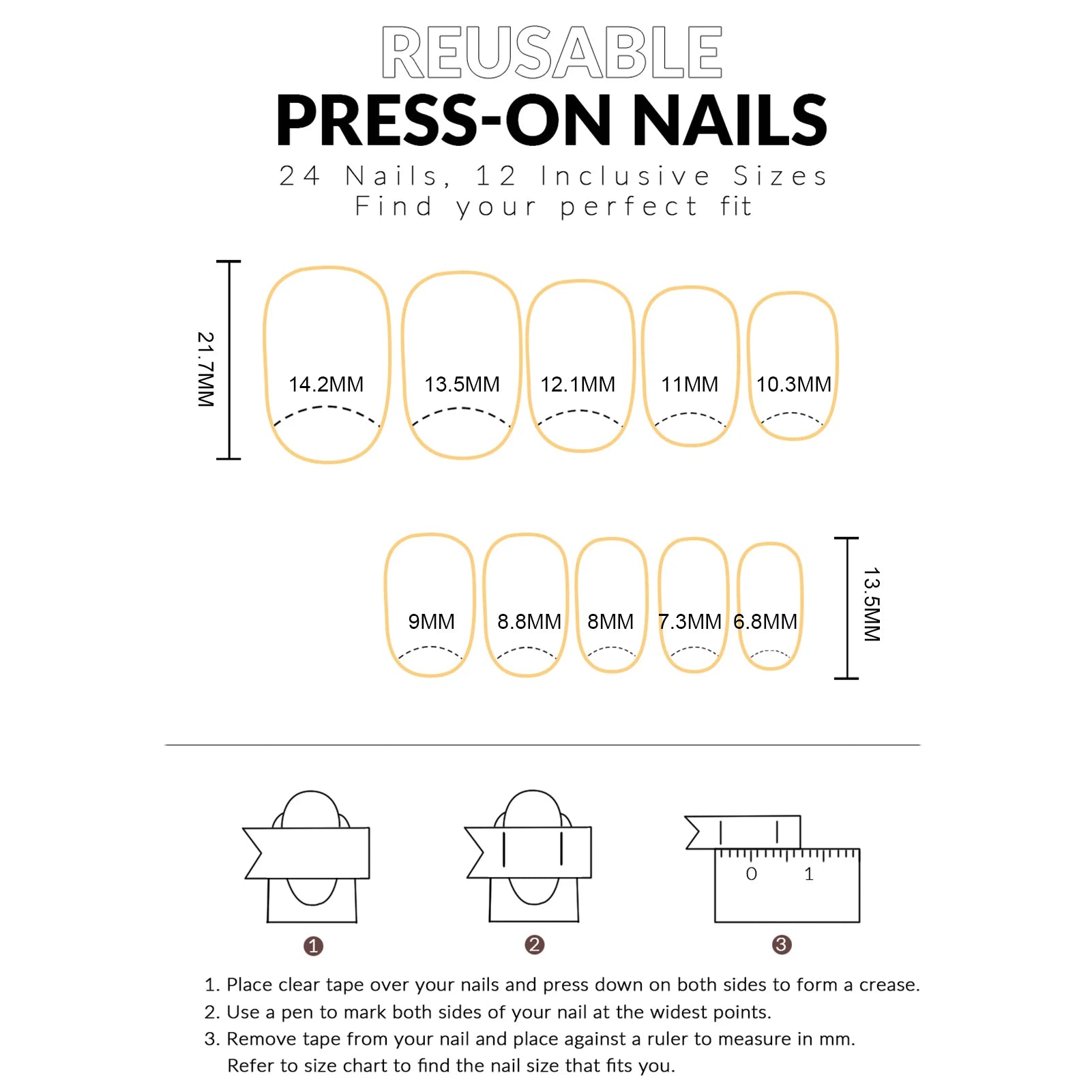 24pcs Sweet Pink Flower Press On Nails Glossy Short Almond Full Cover Stick-on Nails Gold Stripe Blush Artificial False Nails.