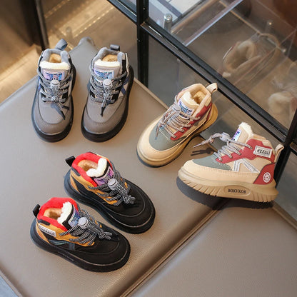 2024 Winter New Children Casual Shoes for Girls Boys Fashion Korean Style Soft Bottom Anti-slippery Versatile Chic Ankle Shoes.