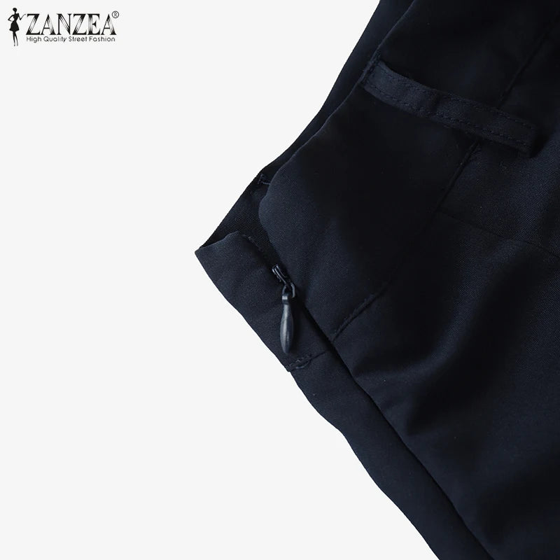 ZANZEA Summer Solid Midi Skirt Elegant Women High Waist Work OL Skirts Fashion A-line Jupes Stylish Party Faldas Saia  Plus Size