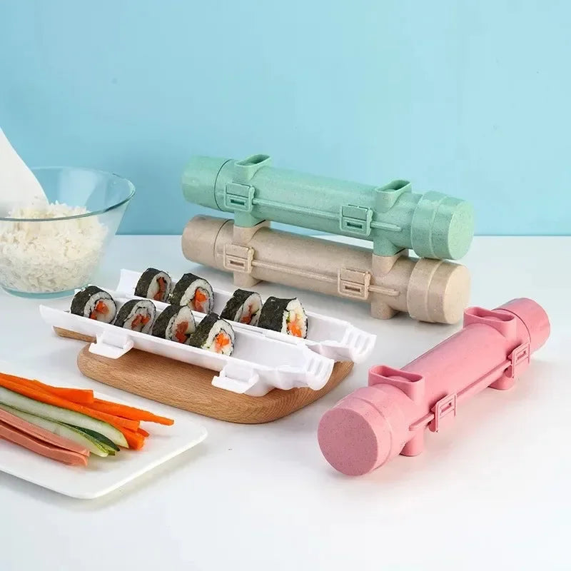 DIY Cylinder Sushi Making Machine Quick Sushi Bazooka Japanese Rolled Rice Meat Mold Rice Ball Mold  Kitchen Bento Accessories.