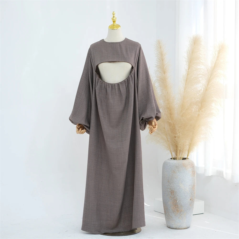 Ramadan Breastfeeding Outfit Prayer Clothes Khimar Abaya Dubai Islam Muslim Hijab Dress Women Kebaya Robe Ensembles Musulmans.